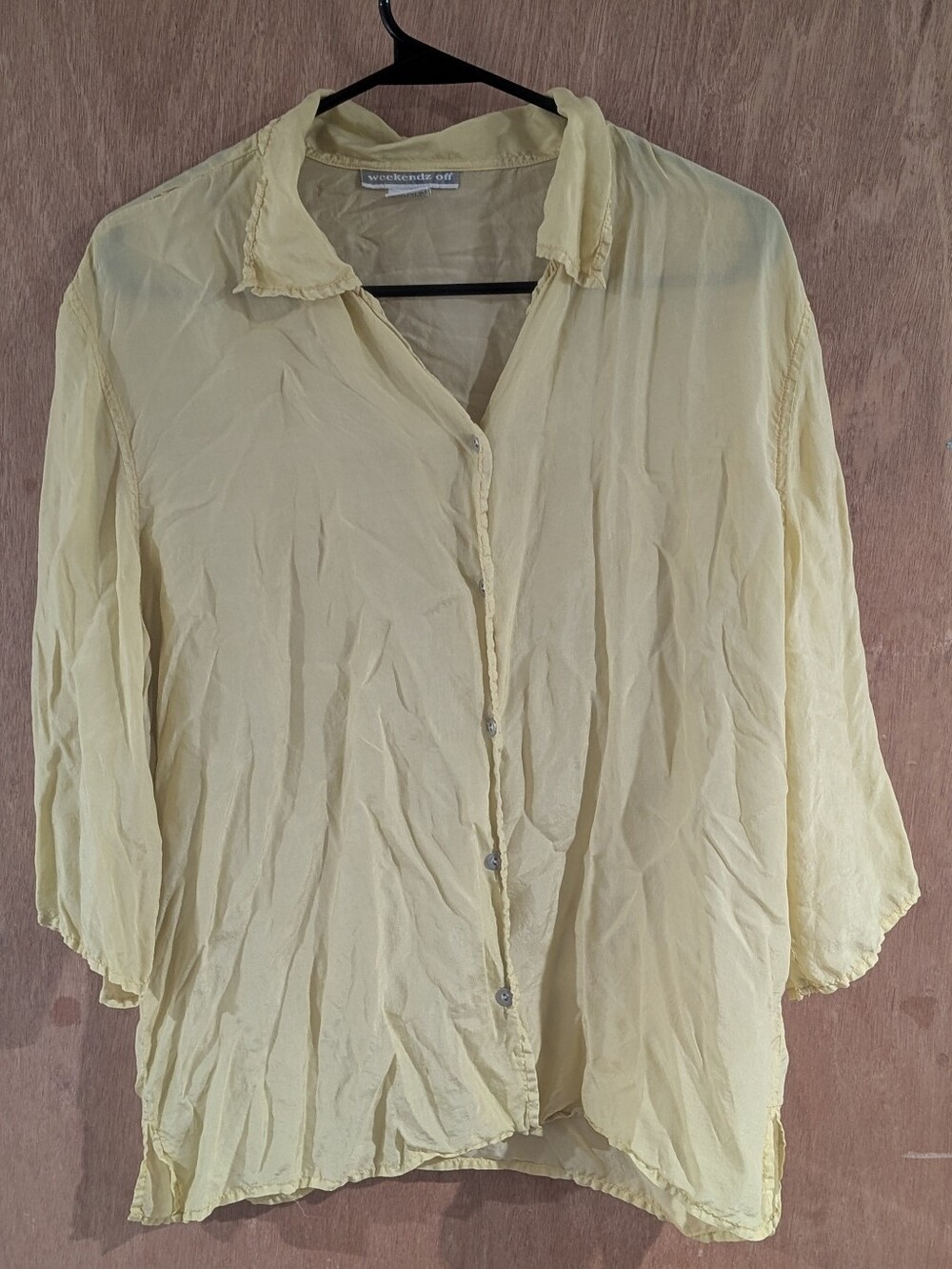 Yellow Lightweight Button-Front Women's Top